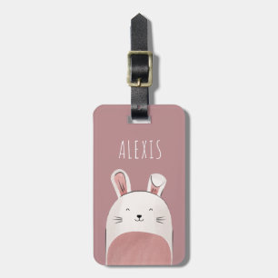 Funny Baby Bunny Illustration Rabbit & Kids Namn Bagagebricka