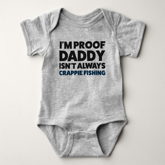Funny Baby Crappie Fishing Jersey Bodydräkt Shirt T Shirt (Framsida)
