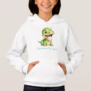 Funny baby Dinosaur äter snögubbe jul party T Shirt