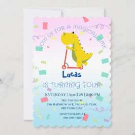 Funny baby dinosaur Scooter Leksak Birthday DIY Na Inbjudningar