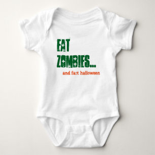Funny Baby Eat Zombies Halloween Comedy Baby Grow Tee