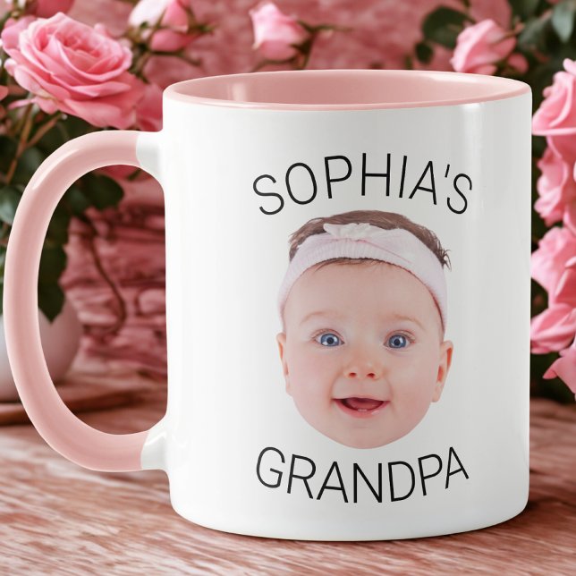 Funny Baby Face Grandpa Birthday Mug Mugg (Skapare uppladdad)