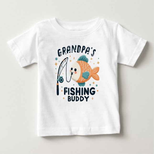 Funny Baby Fish | Morpas Fiske i Buddy Baby T Shirt (Framsida)