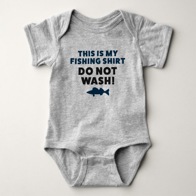Funny Baby Fishing Jersey Bodydräkt Shirt T (Framsida)