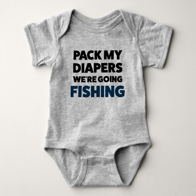 Funny Baby Fishing Jersey Bodydräkt Shirt T Shirt (Framsida)
