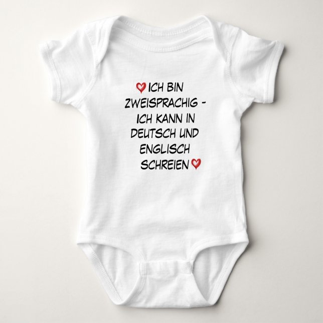Funny Baby Gift, Zweisprachig Message, Customized T Shirt (Framsida)