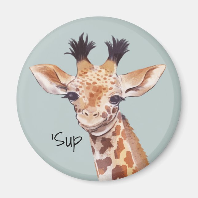 Funny Baby Giraffe Personlig Magnet (Framsidan)
