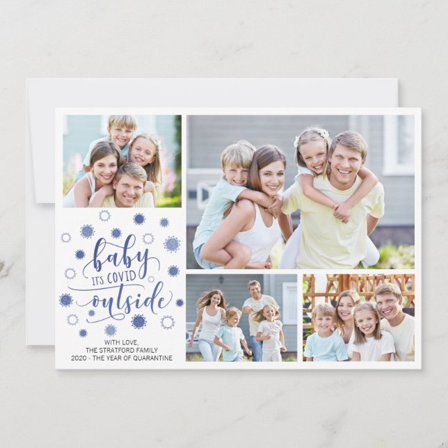 Funny BABY IT'S COVID OUTSIDE 4 Foton Julkort (Framsida)