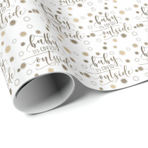 Funny BABY ITS COVID OUTSIDE Typography Guld Presentpapper