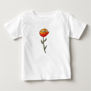 Funny Baby Jersey T-Shirt Poppy Flower Tecknad