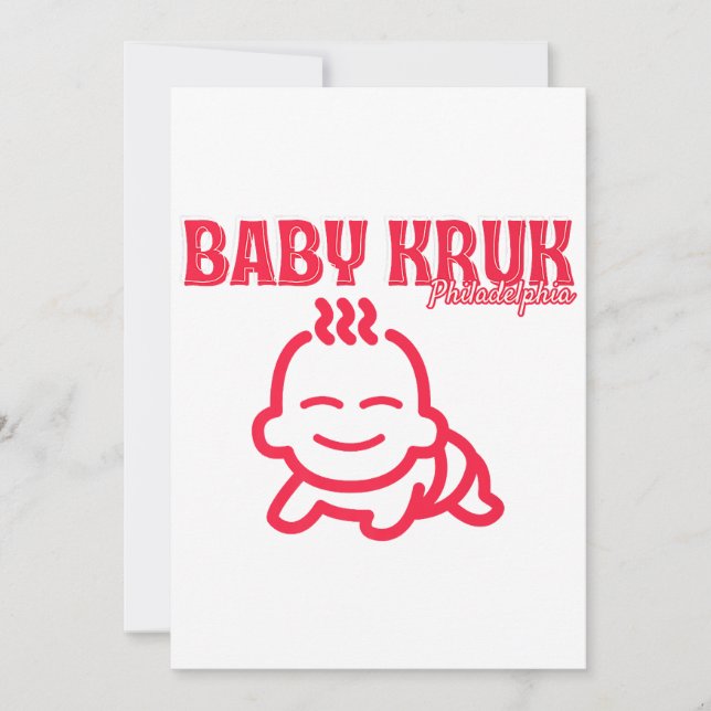 Funny Baby Kruk Philadelphia Premium Inbjudningar (Framsida)