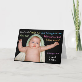 Funny baby med behovskort kort