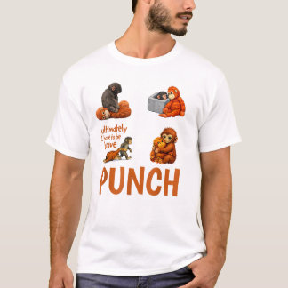 Funny Baby Monkey Punch Cute Primate Humor T Shirt