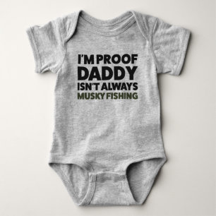 Funny Baby Musky Fishing Jersey Bodydräkt Shirt T