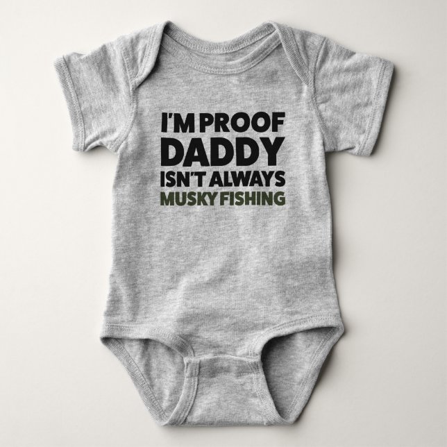 Funny Baby Musky Fishing Jersey Bodydräkt Shirt T Shirt (Framsida)