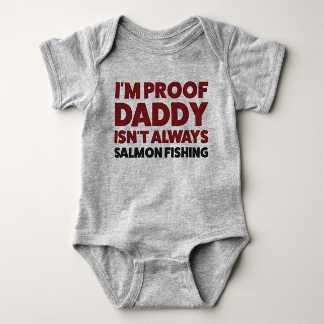 Funny Baby Salmon Fishing Jersey Bodydräkt Shirt T (Framsida)