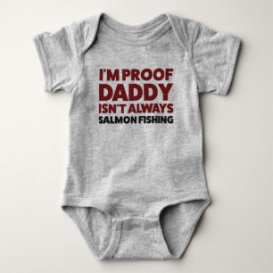 Funny Baby Salmon Fishing Jersey Bodydräkt Shirt T Shirt