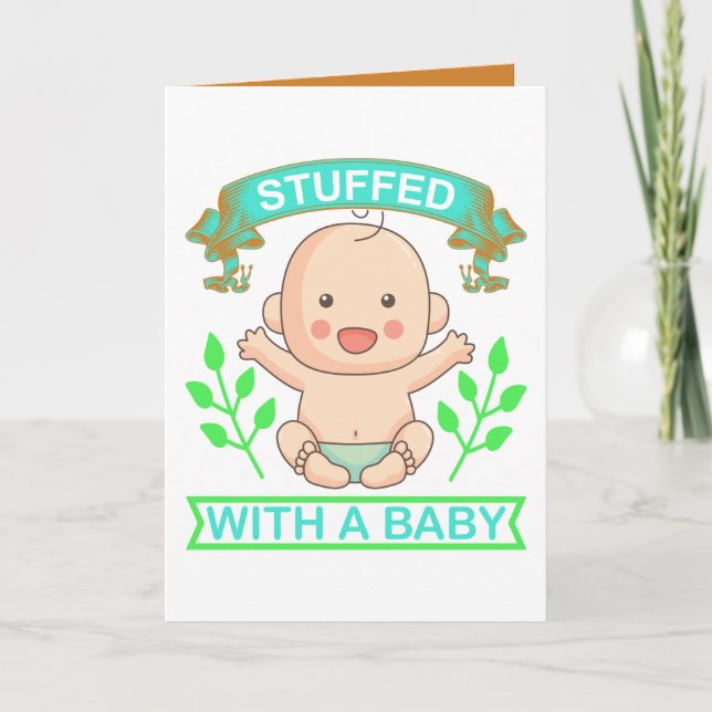 Funny baby stuffed add message  kort (Framsida)