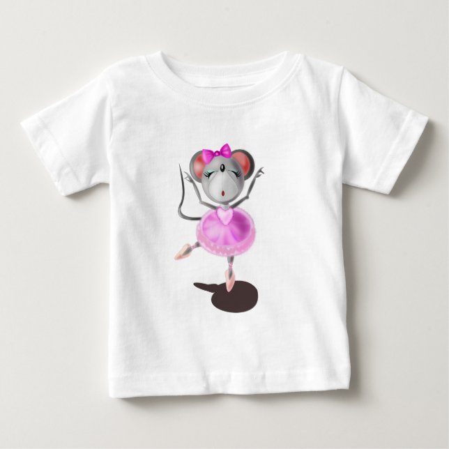 Funny Baby T-Shirt Ballerina Mouse Ballet Dancer (Framsida)