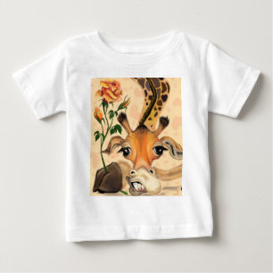 Funny Baby T-Shirt gentleman Giraffe med Ro