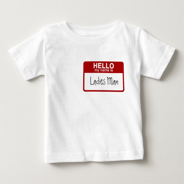Funny Baby T-Shirt, Hej My Namn är Dam Man T Shirt (Framsida)