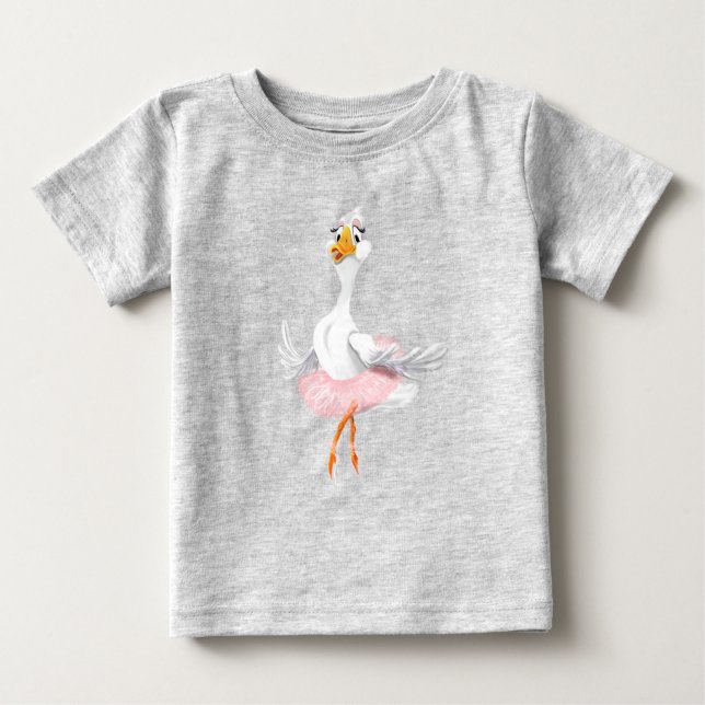 Funny Baby T-Shirt med Ballerina Anka (Framsida)