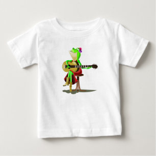 Funny Baby T-Shirt med Frog Spela Guitar