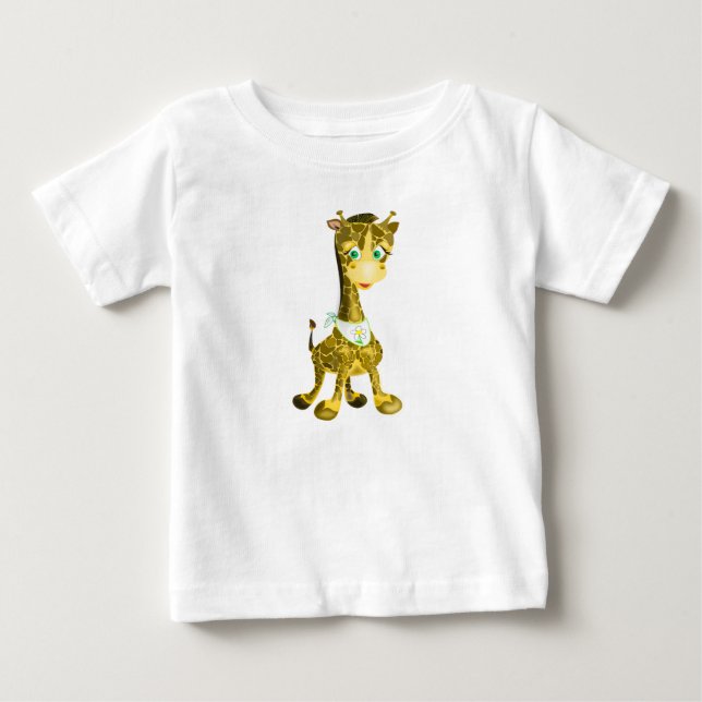 Funny Baby T-Shirt med Lycklig Baby Giraffe (Framsida)