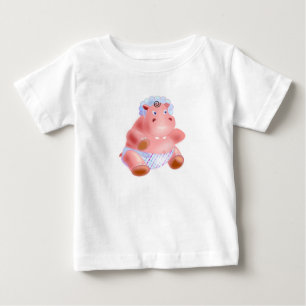 Funny Baby T-Shirt med Lycklig Baby Hippo