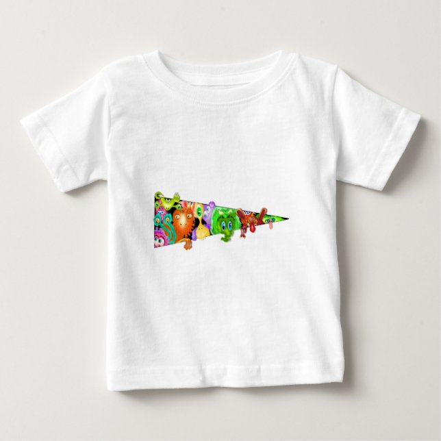 Funny Baby T-Shirt med Nyfikna Utomjordingar (Framsida)