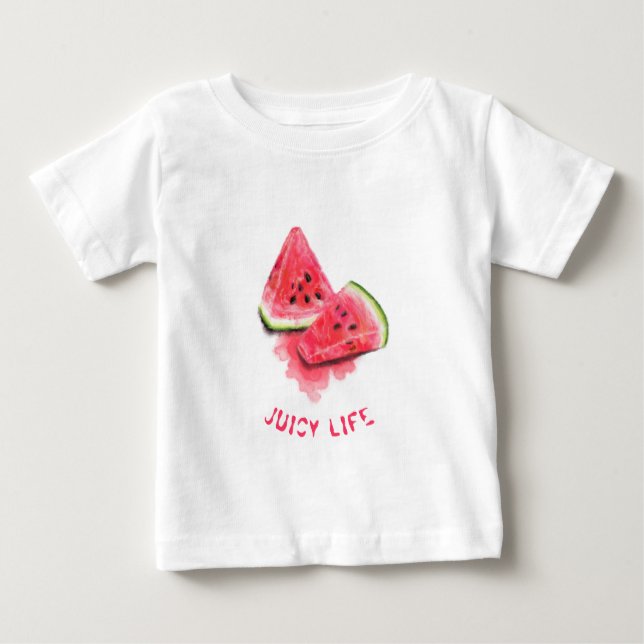 Funny Baby T-Shirt med Sweet Watermelon Delar (Framsida)
