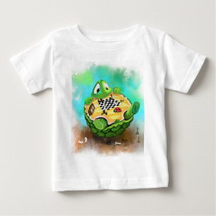 Funny Baby T-Shirt Turtle Ladybug Spela schess