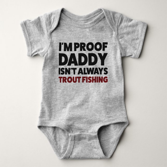 Funny Baby Trout Fishing Jersey Bodydräkt Shirt T (Framsida)