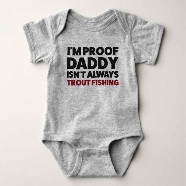 Funny Baby Trout Fishing Jersey Bodydräkt Shirt T Shirt (Framsida)