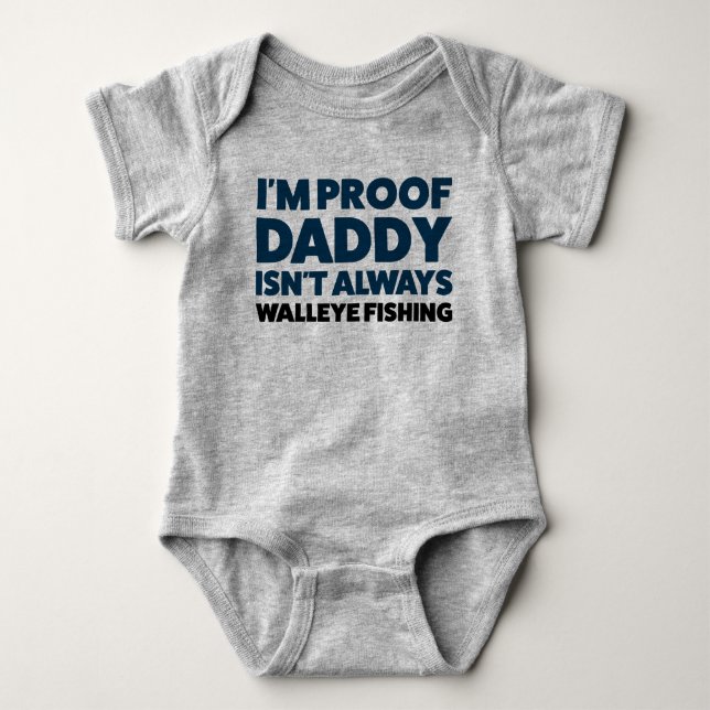 Funny Baby Walleye Fishing Jersey Bodydress Shirt T Shirt (Framsida)