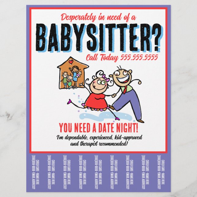 Funny Babysittbarnomsorgen Lakan Promo Reklamblad (Framsidan)
