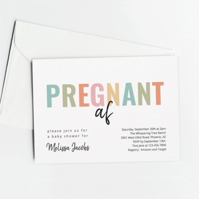 Funny babyvisningsprogram Gravid AF Inbjudningar (Skapare uppladdad)