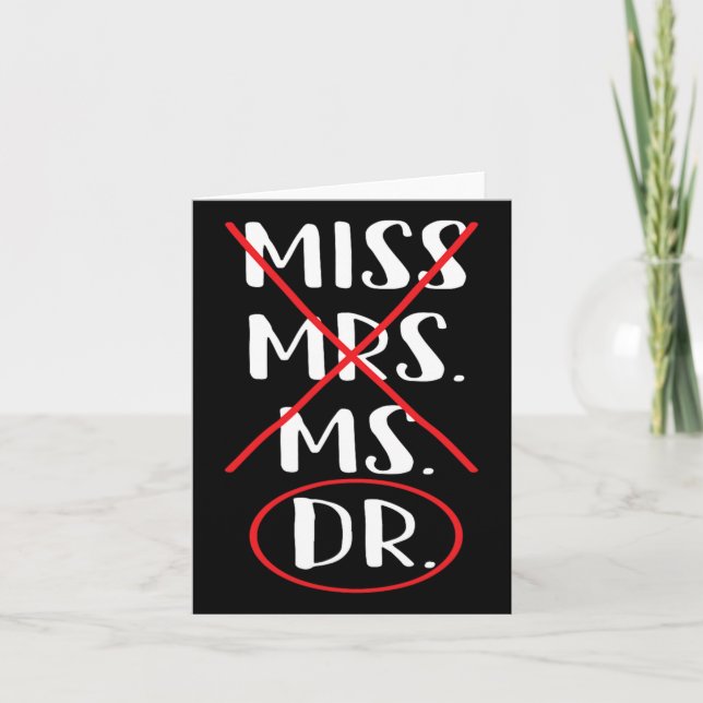 Funny Bachelor Master Doctorate Degree Dr Phd Kort (Framsida)