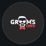 Funny Bachelor Party Grooms Crew Stag Bröllop Part Runt Klistermärke<br><div class="desc">Funny Bachelor Party Grooms Crew Stag Bröllopsfest Manar Gag</div>