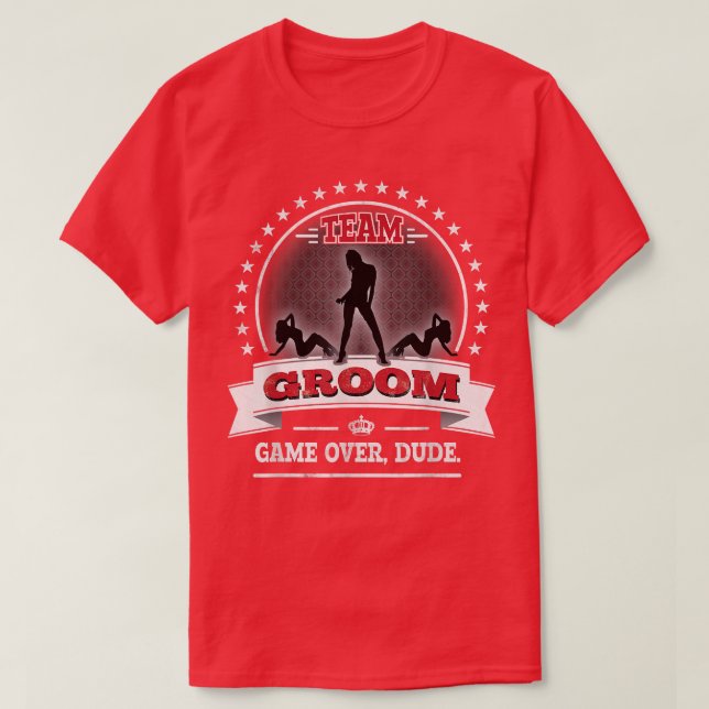 Funny Bachelor PartyGame Over Team Groom T Shirt (Design framsida)