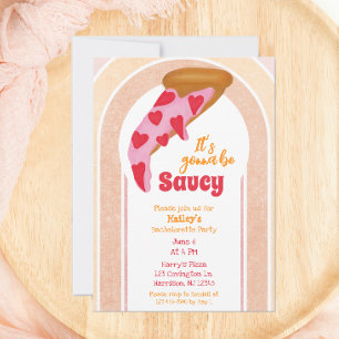 Funny Bachelorette Party Pizza Party Inbjudningar