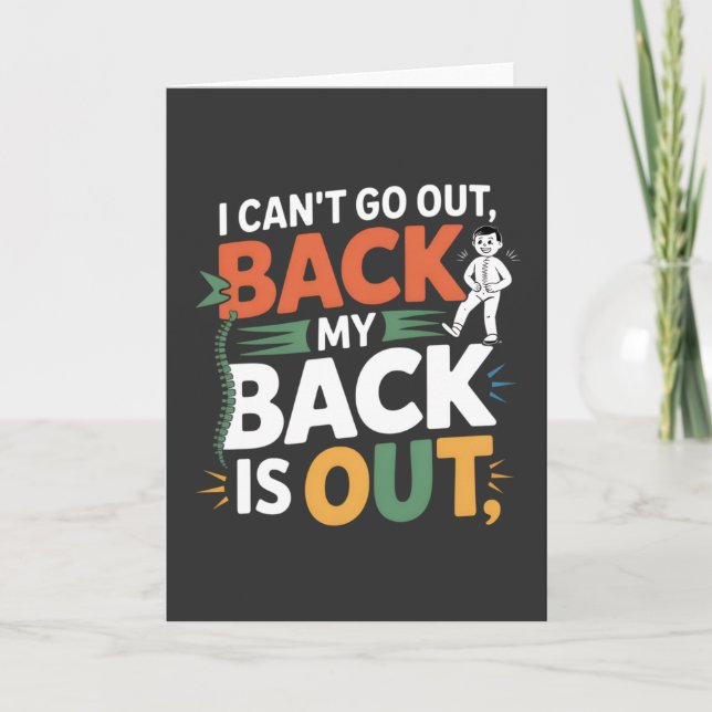 Funny Back Pain Chiropractic Quote Kort (Framsida)