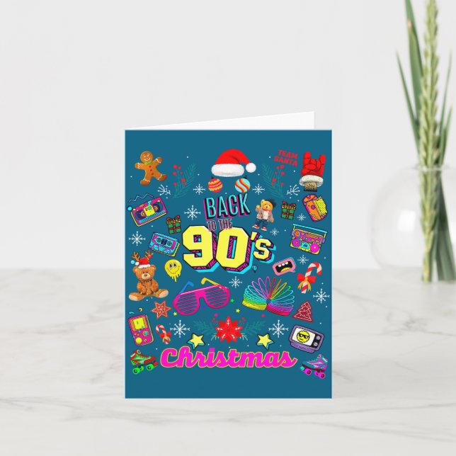 Funny Back To 90's Christmas Nostalgia Quotes Grap Kort (Framsida)