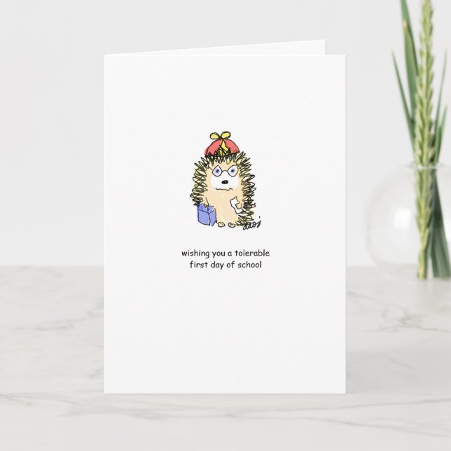 Funny Back to school Card - Hedgie & Co. Kort (Framsida)