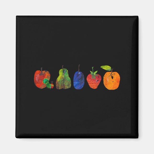 Funny Back to School Cute Hungry Lover Fruits Magnet (Framsidan)