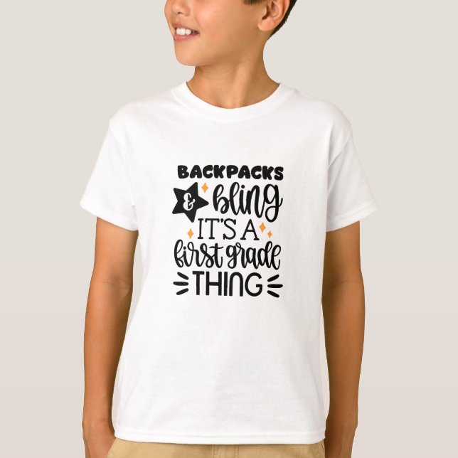 Funny Back to school First klass-gåva T Shirt (Framsida)