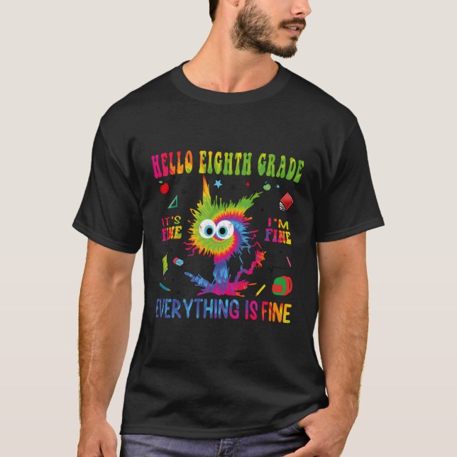 Funny Back to school Hej 8:e åttonde Klass T Shirt (Framsida)