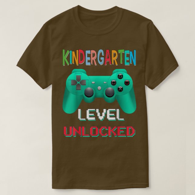 Funny Back to school Kindergarten Level Unlock V T Shirt (Design framsida)