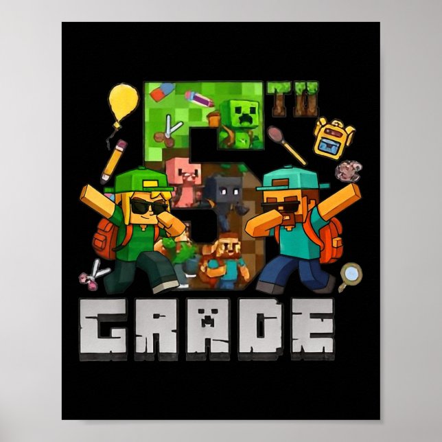 Funny Back to school Tee 5:e Klass Dabbing Gamers Poster (Framsidan)