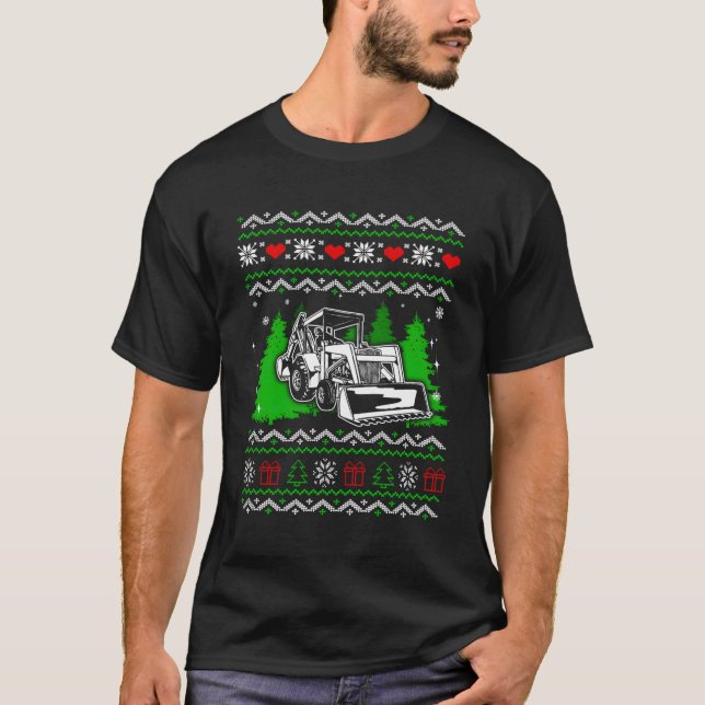 Funny Backhoe Julafton Endast jul T Shirt (Framsida)